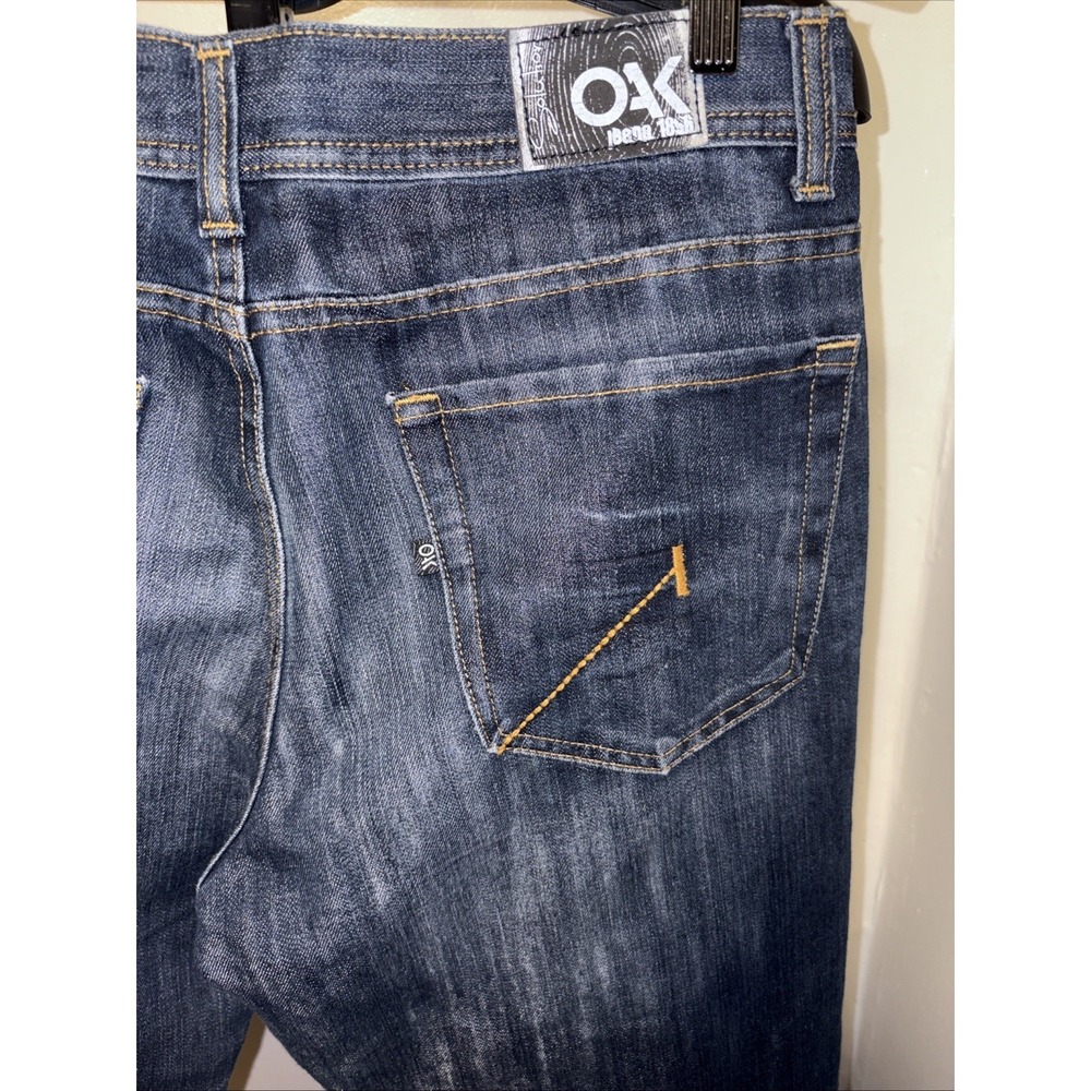 OAK Retro Bootcut Relaxed Fit Blue Denim Jeans  Logo Western 36x32